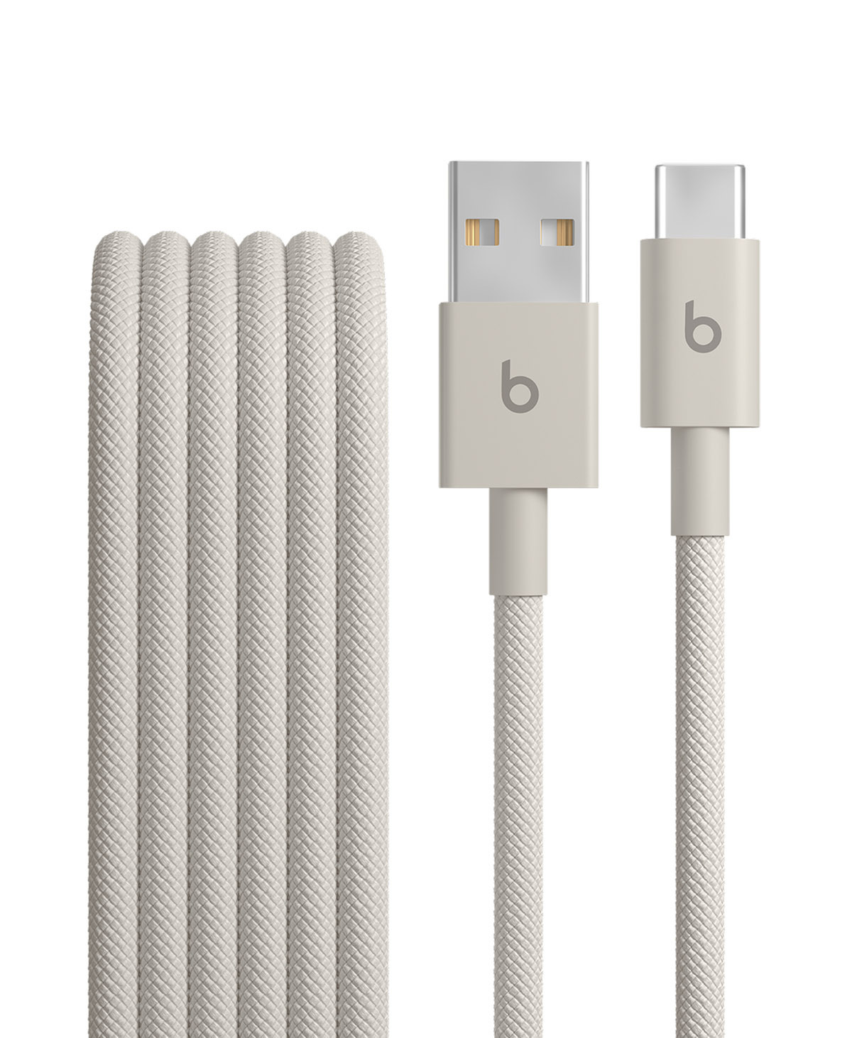 Close-up of Beats USB-A to USB-C Woven Cable in Surge Stone