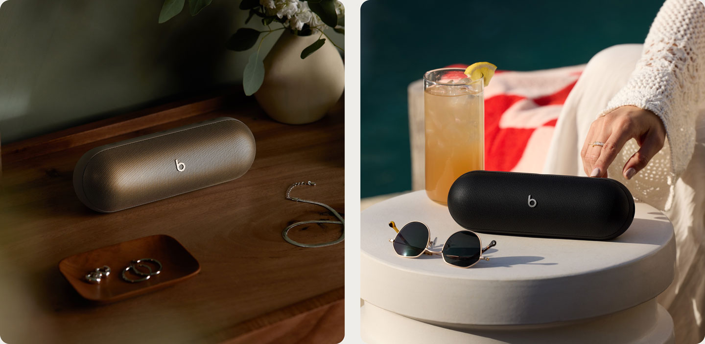 放在桌子上展示的 Beats Pill