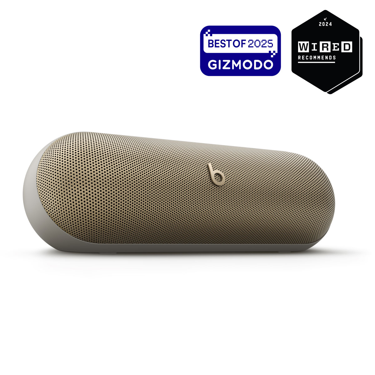 Close-up of Beats Pill in Champagne Gold